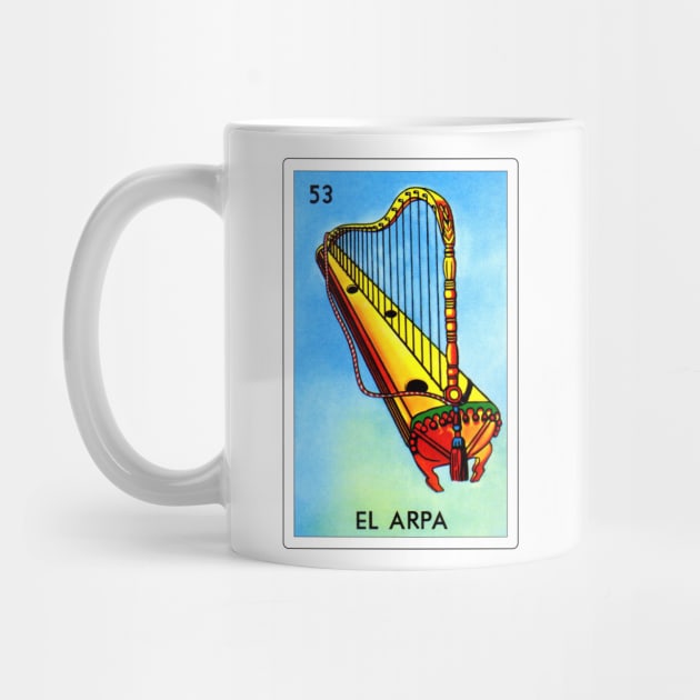 Mexican Loteria Art - El Arpa by HispanicStore